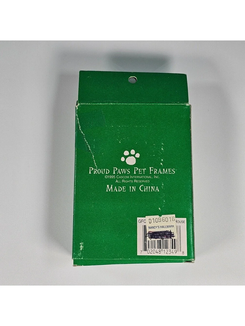 Vintage 1995 Proud Paws Pet Photo Ornament Magnet Red Doghouse Christmas Frame